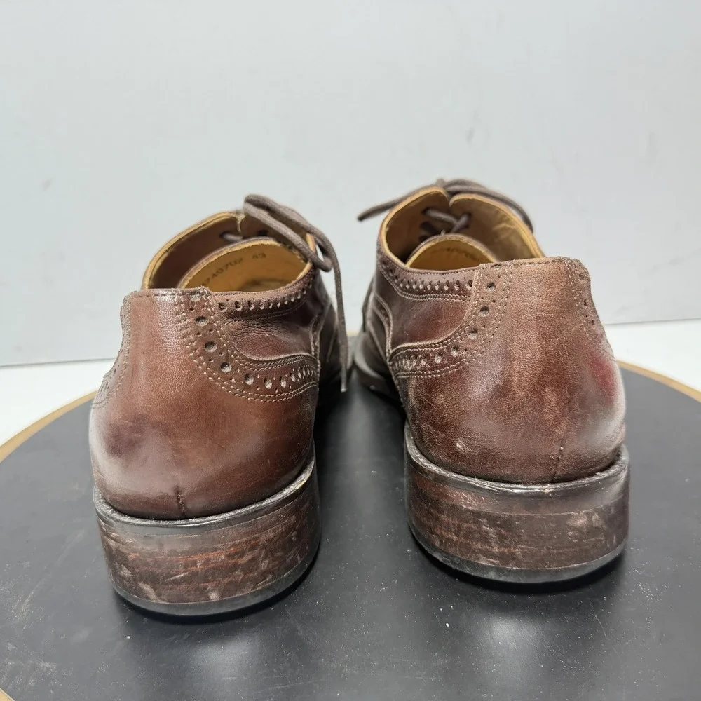 Wingtip Brogue Shoes Mens Size 10 / 43 Brown Leather Oxford Dress Classic